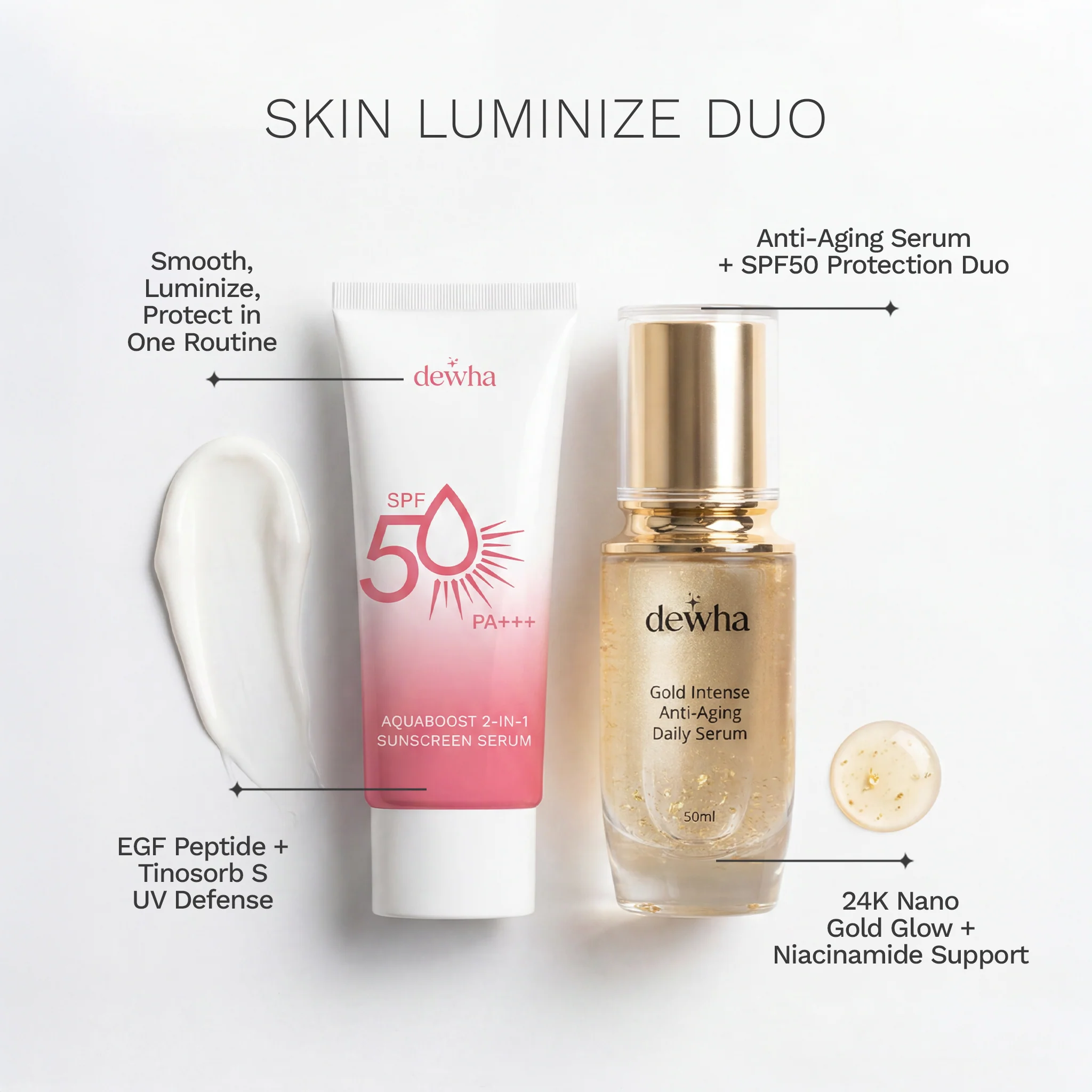 Skin Luminize Duo: Gold Serum + Sunscreen - Image 3
